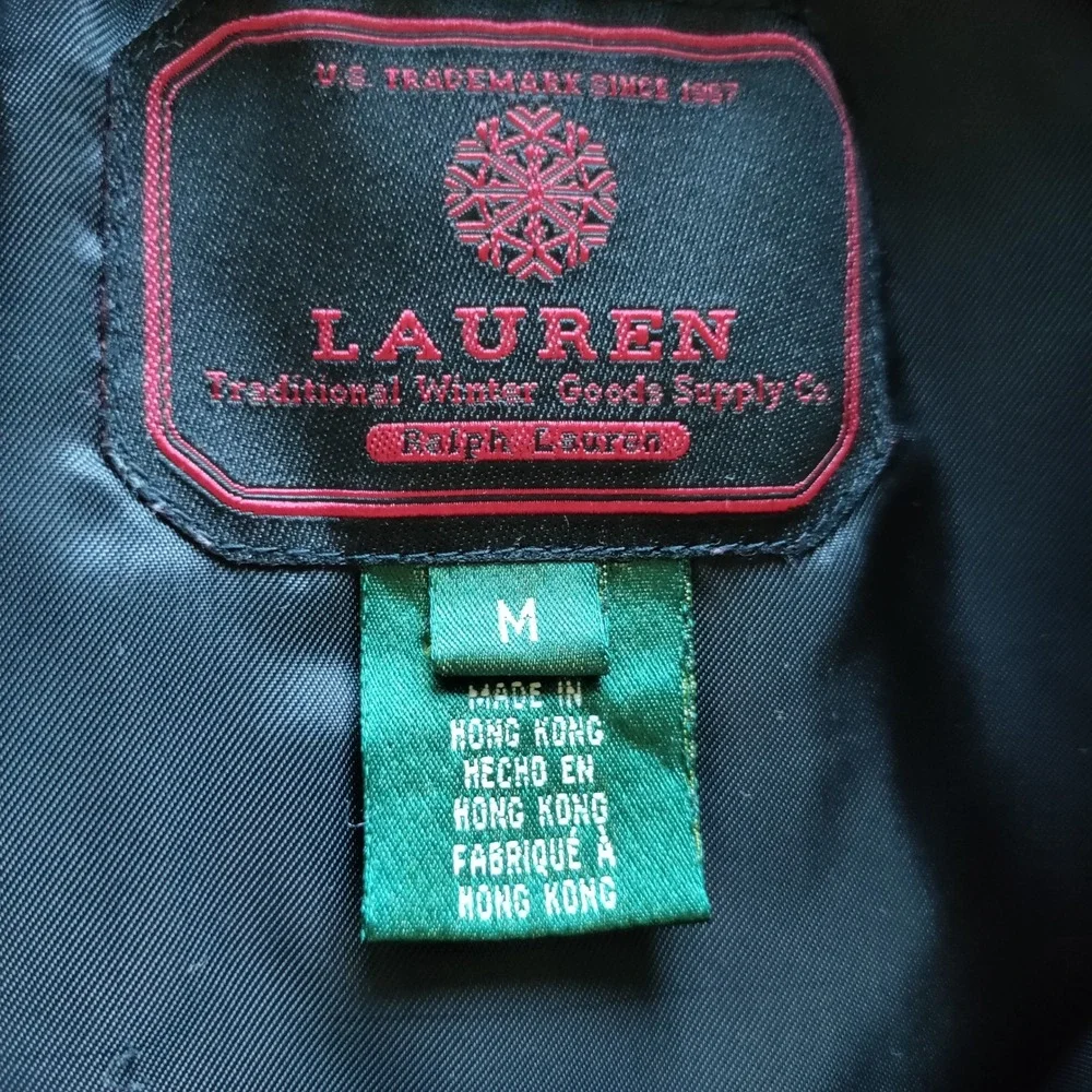 Lauren Ralph Lauren Black Quilted Puffer‎ Vest Faux Fur Collar Womens Medium